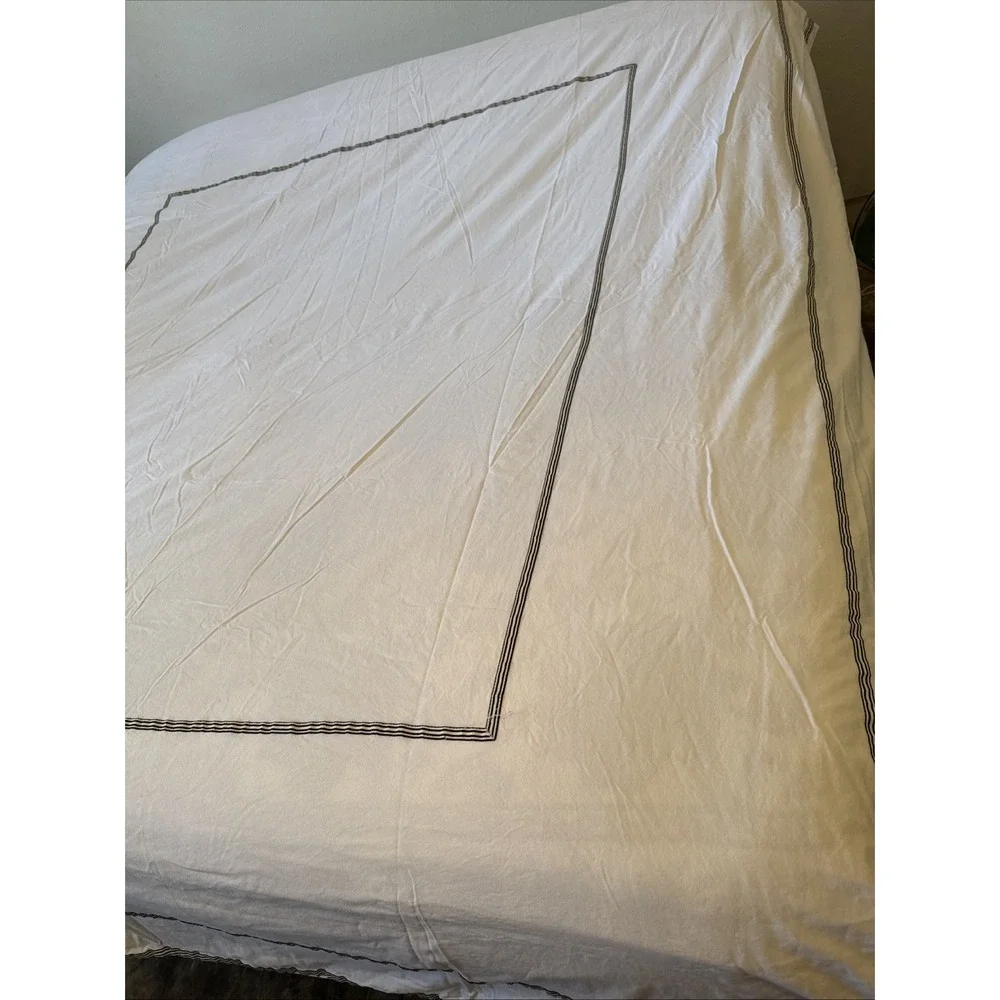 Hotel Collection Duvet Cover Full‎ Queen White Cotton Luxury Minimalist Bedding